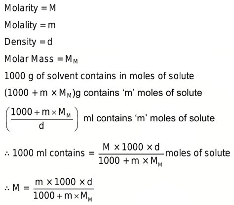 density molarity formula